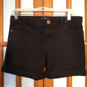 Women's Jrs Y2K Black Cotton Low-Midrise Shorts By Red Blue Denim Sz 9-10